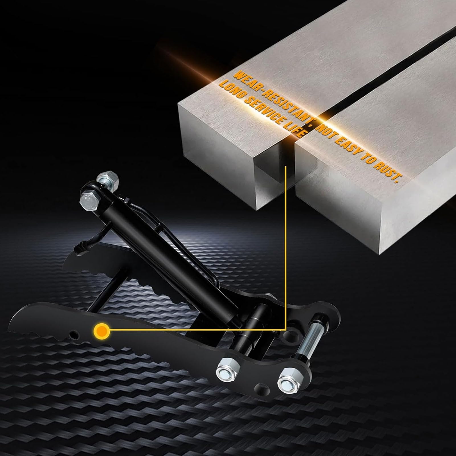 Eujgoov Mini Excavador de Pulgar Hidráulico Clip de Acero MN Accesorio de Acero un Orificio con Mangueras Hidráulicas M14 para el Manejo de Materiales