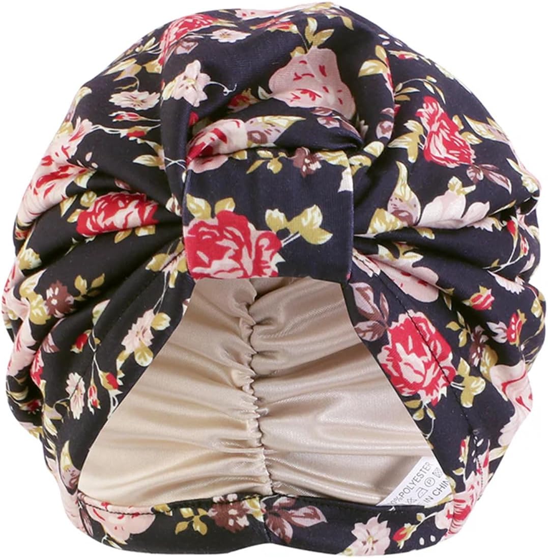 Chemo Headwear Turbans for Women Satin Lined Beanie Chemo Caps Head Wraps