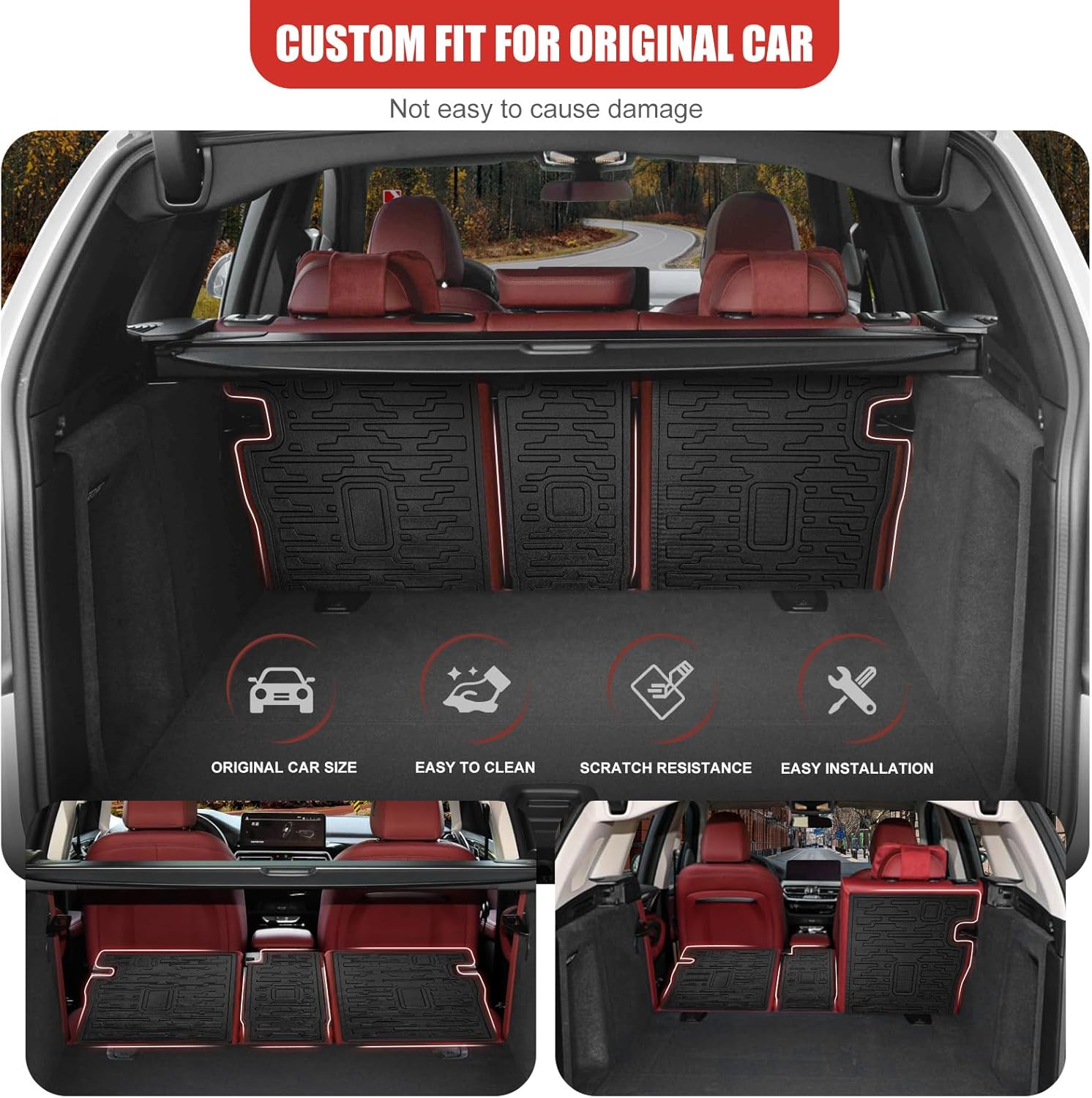 Cargo Mat Fit for 2018-2023 BMW X3 G01 Trunk Mat Cargo Liner All Weather Seats Back Protector for BMW X3 Accessories(Backrest Mat)