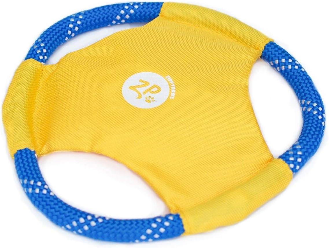 ZippyPaws - Rope Gliderz Durable Outdoor Dog Toy Flying Disc - Yellow - Image 3