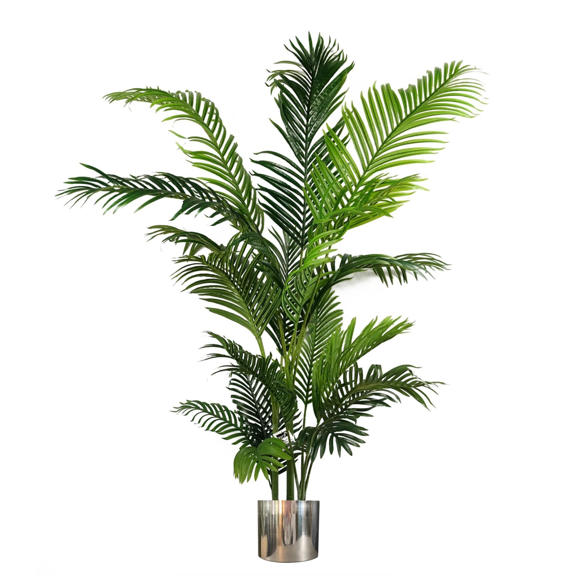 Leaf Large Artificial Palm Tree With Metal Planters