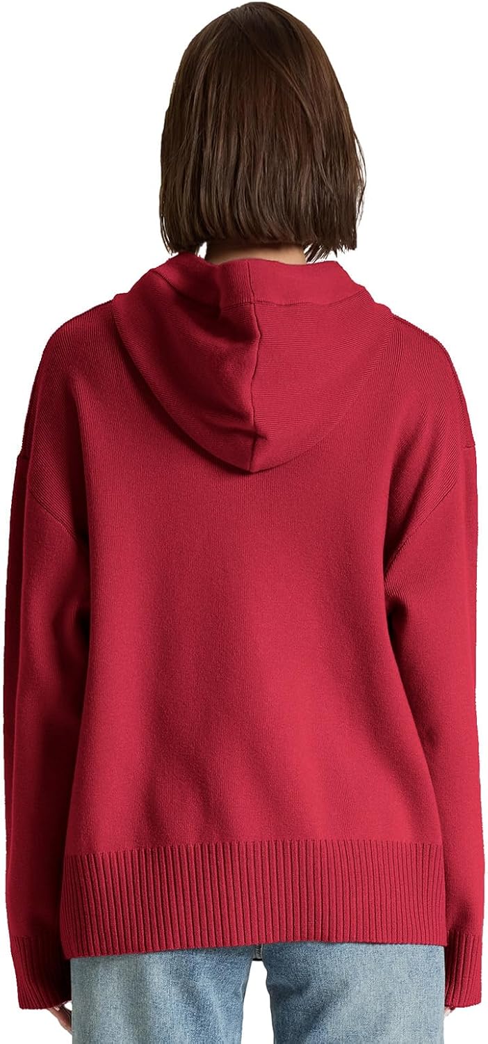 Womens Sweaters Soft Knit Pullover Henley Neck Long Sleeve Drawstring Button Front Casual Trendy Hoodies - Image 9