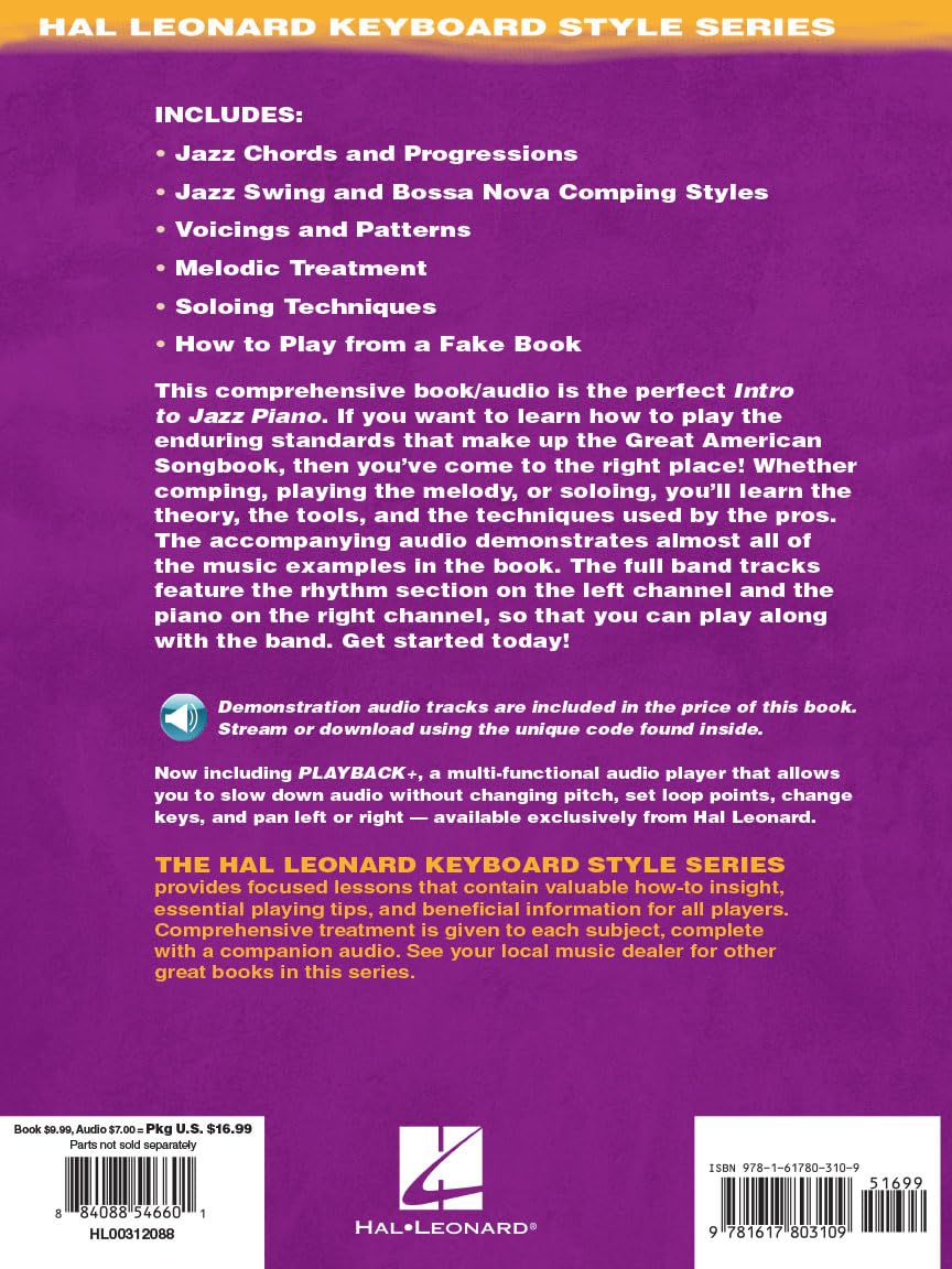 Intro to jazz piano piano +cd: Hal Leonard Keyboard Style Series