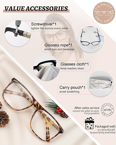 Miniatura 6 de MARE AZZURO Lentes de lectura de gran tamaño para mujer, ligeros, grandes lectores 1.0 1.25 1.5 1.75 2.0 2.25 2.5 2.75 3.0 3.5 4.0 5.0 6.0