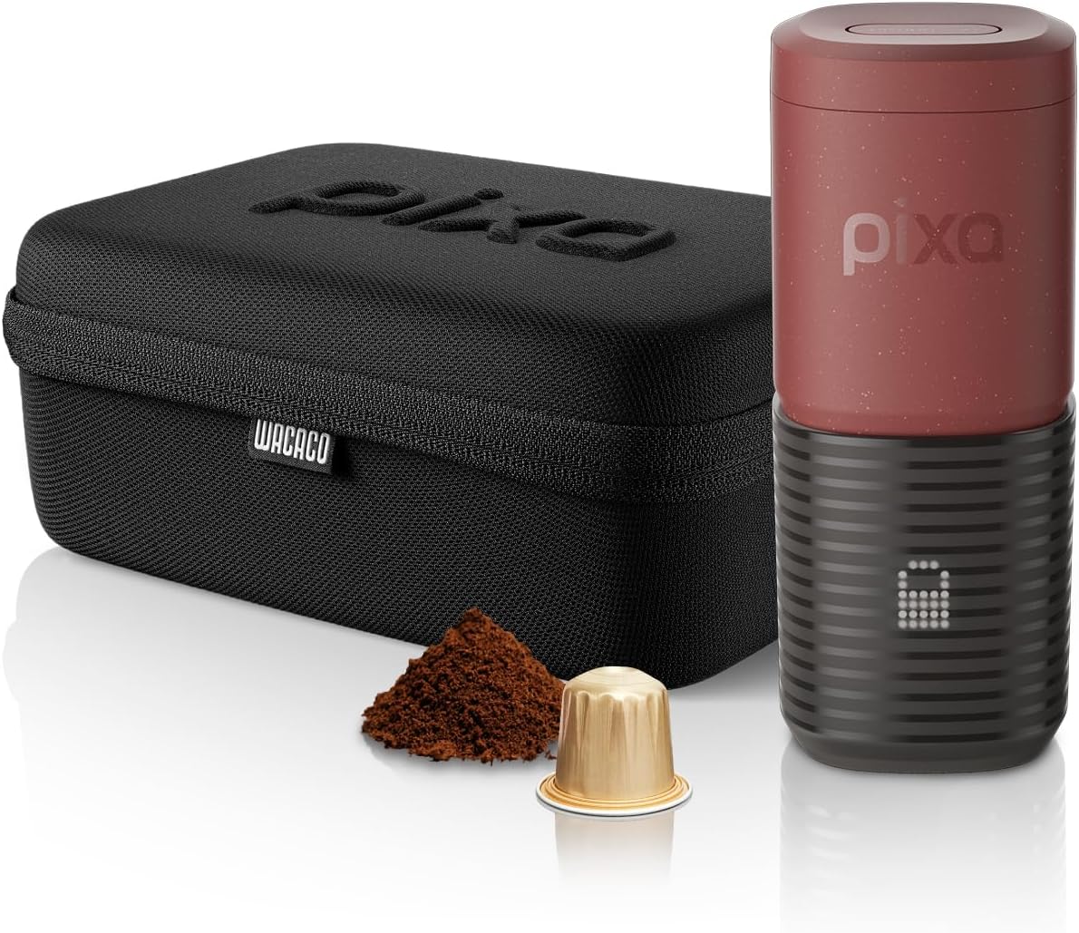 WACACO Pixapresso Tuscan Red with Case