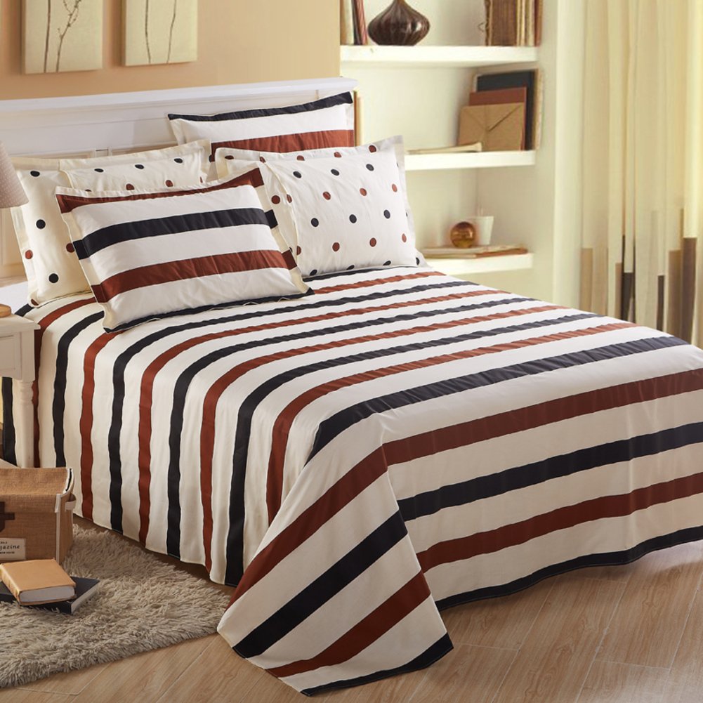 Drap de lit coton 180x230cm linge de maison lit simple double drap plat drap de dessus