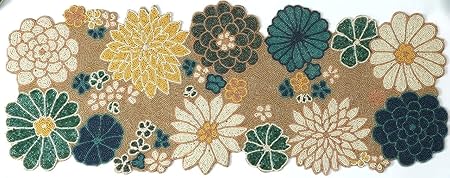 YWULY Premium Handcrafted Beautiful Beaded Dinning Table Runner 13/36 Circle Desgin