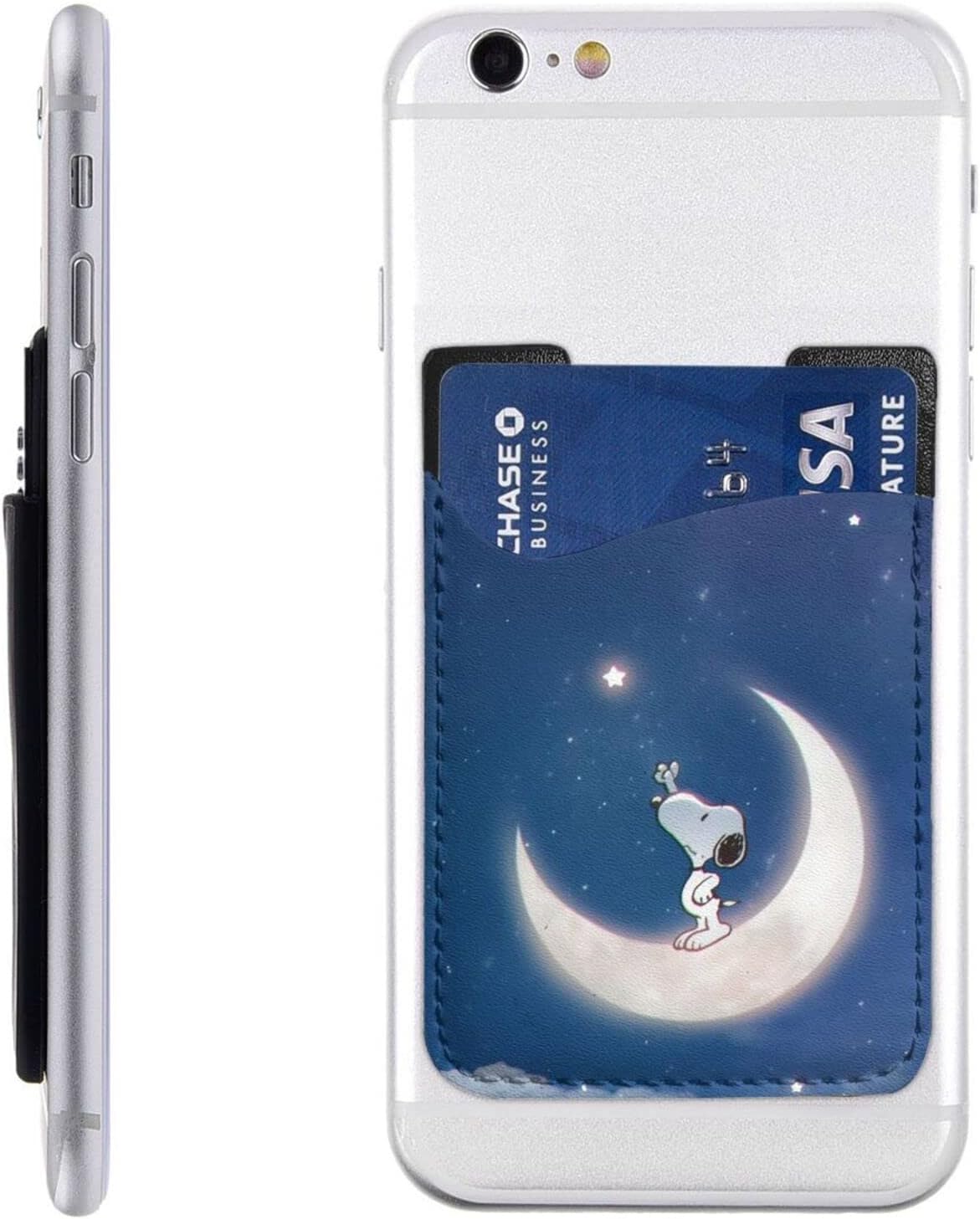 背面貼り付けカードポケット ピーナッツ 本物 スヌーピー シール貼り付けタイプ 貼るタイプ スマホステッカーポケット スマホカードケース 収納ポケット 全機種対応 スマホ背面カードホルダー Puレザー カード収納付け