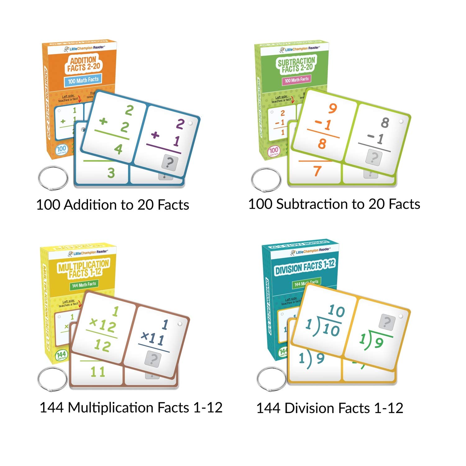Little Champion Reader Teach 488 Math Fact Flash Cards (Set 10) 50