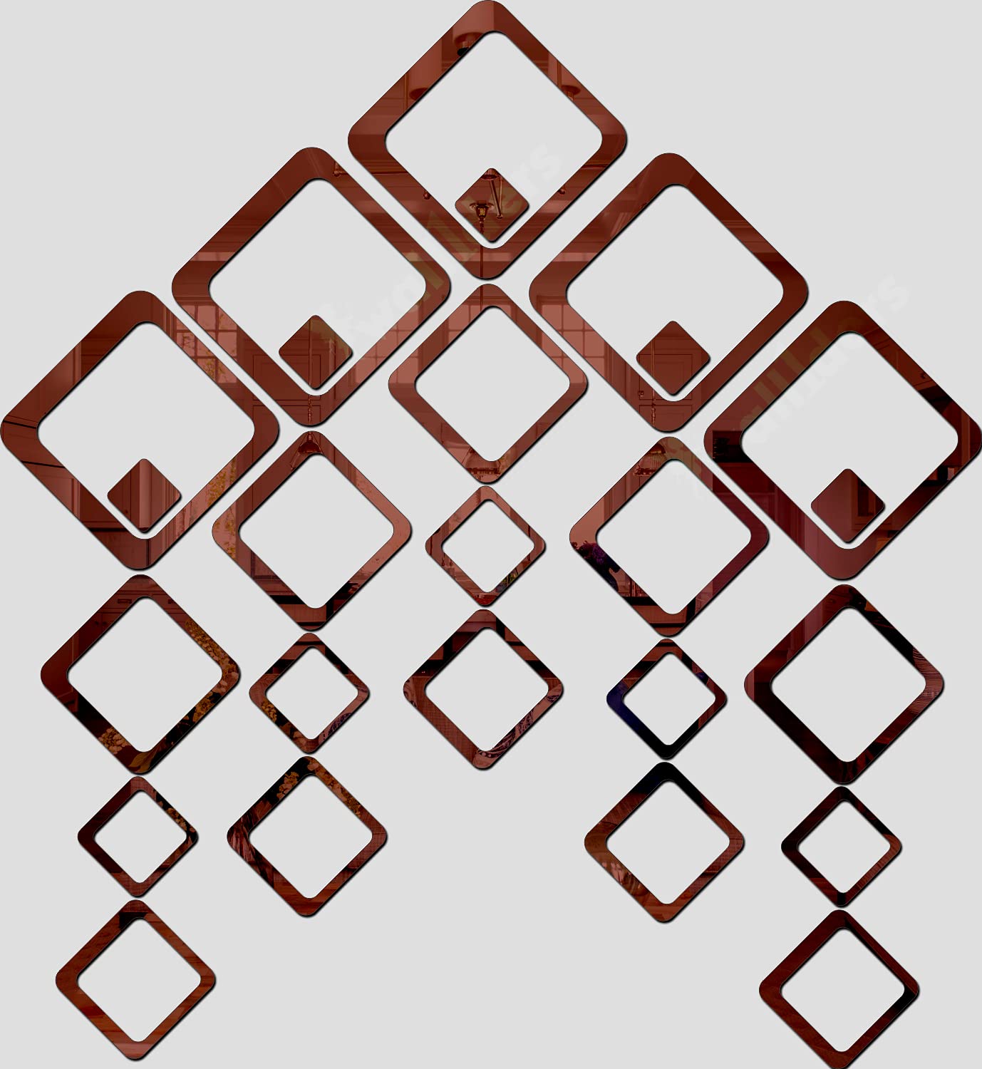 Wall1ders 30 Square Brown Six Size Square, Mirror Stickers for Wall, Acrylic Stickers, Wall Mirror Stickers, Wall Stickers for Bedroom, Hall, Home Offices (B096MQ58B1) Amazon Price History, Amazon Price Tracker