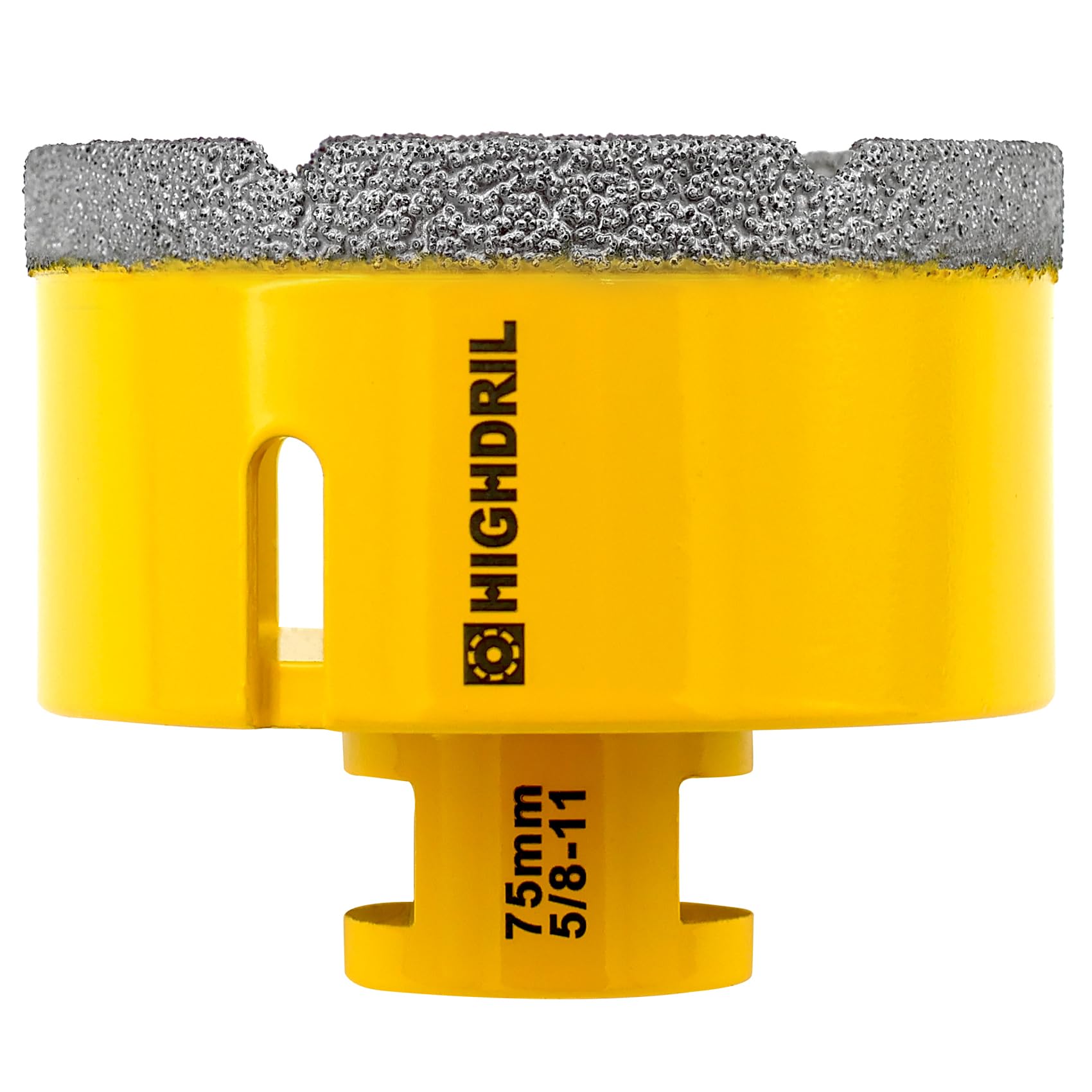 HIGHDRIL Diamond Core Drill Bit - 3"(75mm) with 5/8-11 Thread Dry Drilling for Porcelain Tile Ceramic Granite Marble Stone Masonry Brick