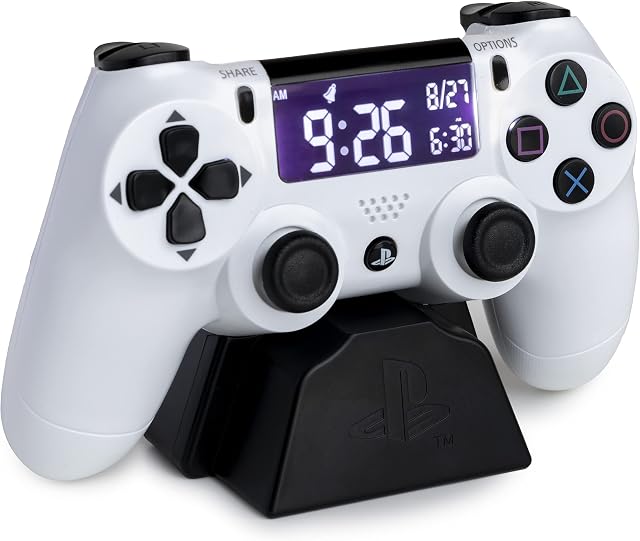 Paladone PlayStation 4 Controller Alarm Clock for Bedroom - Digital Display - Official Merchandise