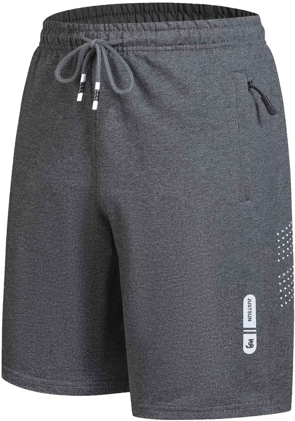 FizzPop Mens Shorts Casual Gym Athletic Workout Running Sweat Cotton Stretch Shorts with Zipper Pockets Basketball Tennis