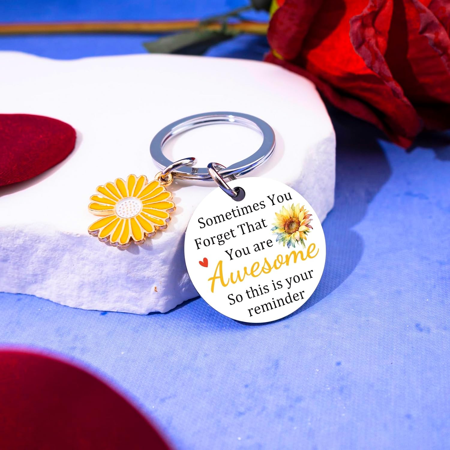 Sunflower Gifts For Women Inspirational Gift For Friends Bestie Yellow Sunflower Keychain Friendship Gifts For Women Female Best Friend Birthday Gift For Coworker Stocking Stuffers - Image 4