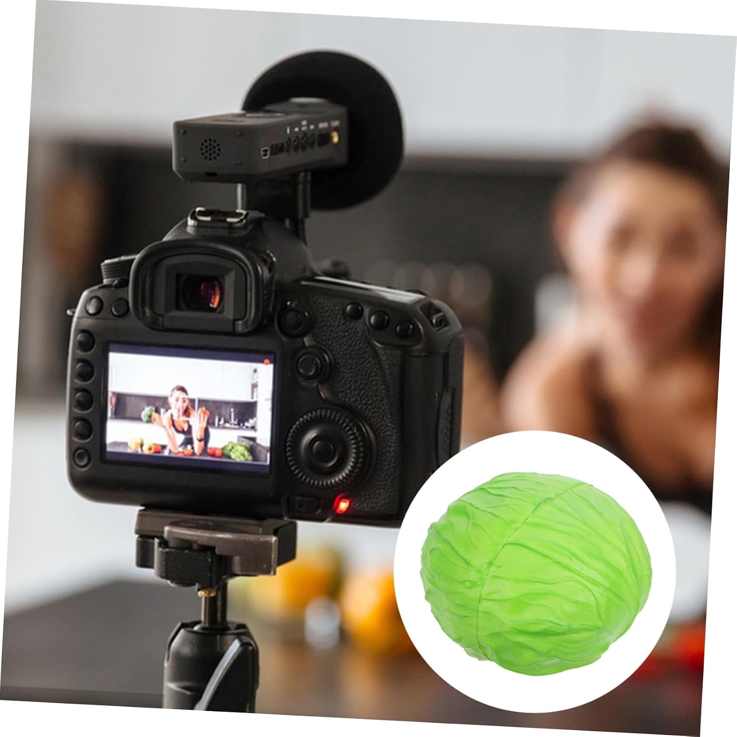 ULTECHNOVO Artificial Cabbage 5.11X4.13X4.13In Realistic Vegetable Decor Faux Cabbage for Home Kitchen Photo Prop Office Display