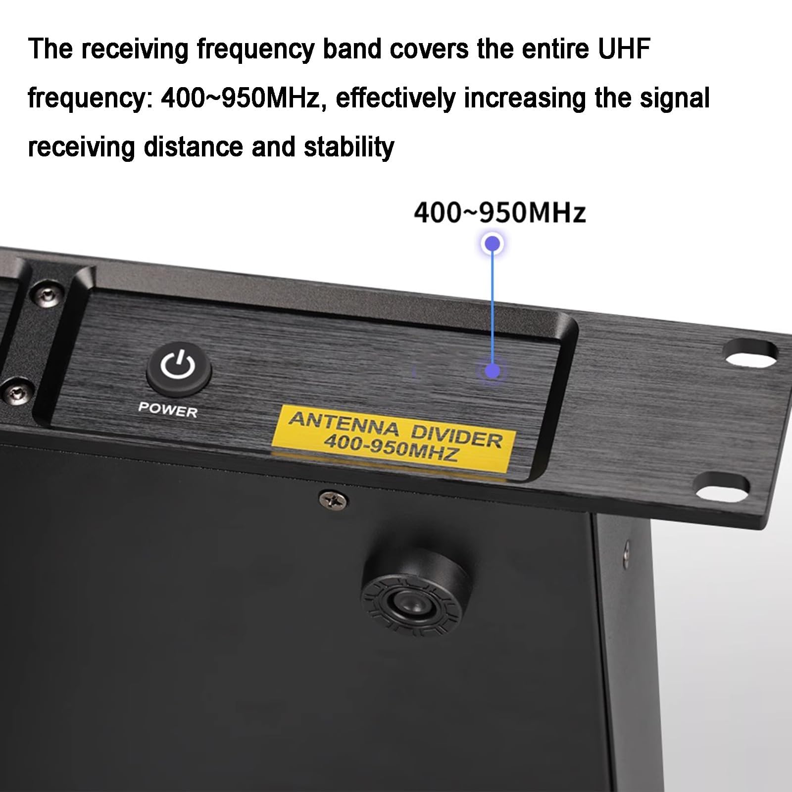 Sistema di microfoni wireless, distribuzione antenna UHF, 16 canali, guadagno regolabile, gamma di frequenza 400-950 MHz per palcoscenico ed eventi