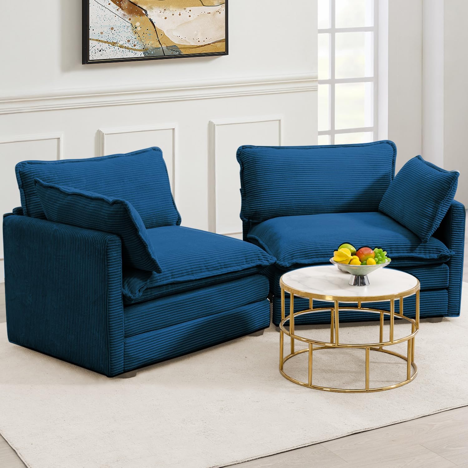Oversized Modular Sectal Sofa with Movable Ottoman, 112 Inch 4