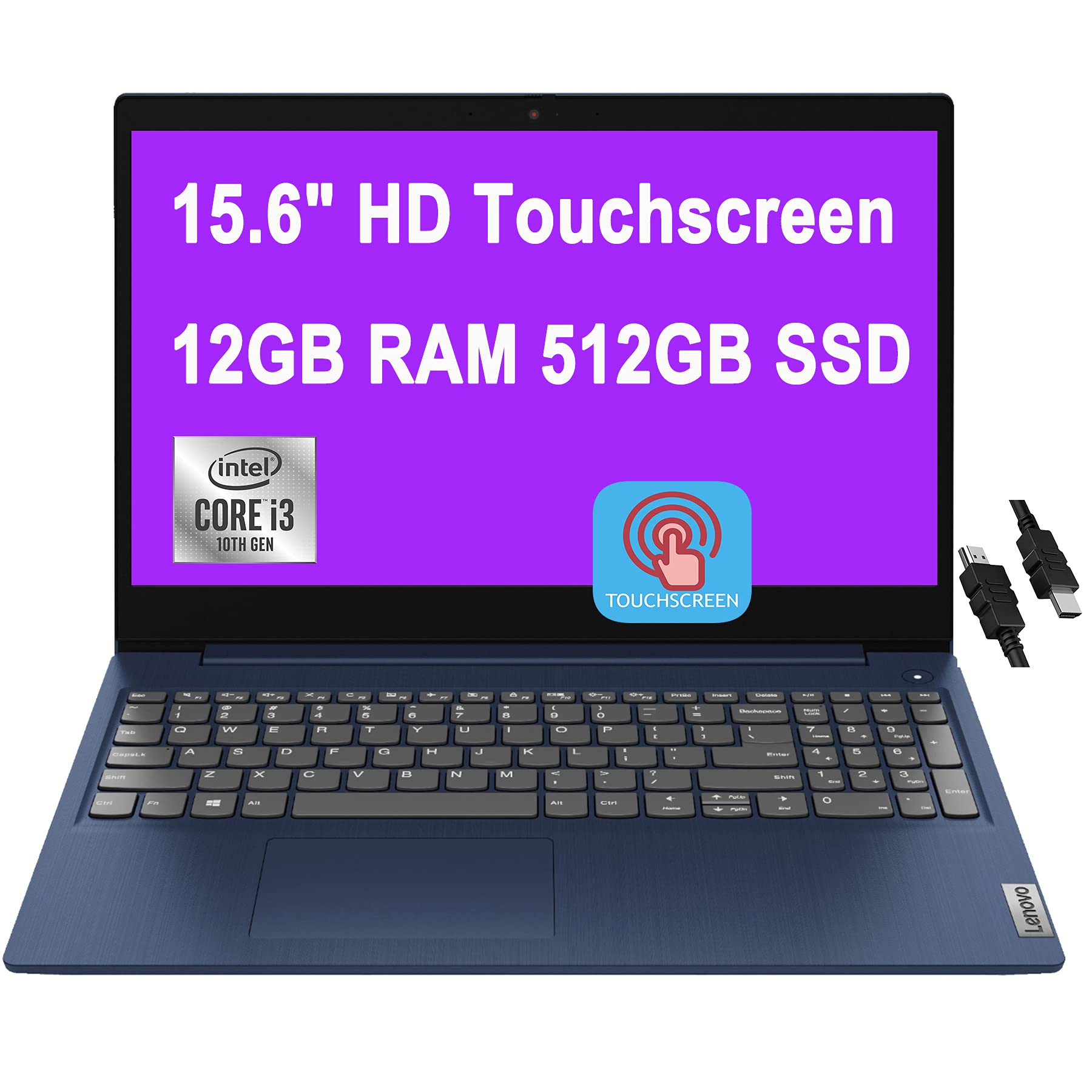 Lenovo IdeaPad 3 Laptop 15.6" HD Touchscreen 10th Gen Intel Core i3-10110U (Beats i5-8200Y) 12GB RAM