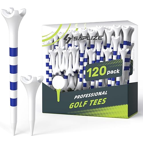 SAPLIZE Upgraded 4-Prong Golf Tees Plastic, 50/100/120/200 Pack (1-1/2", 2-3/4'', 3-1/4"), Engineered to Reduce Friction & Side Spin, Unique Golf Gifts for Golfers