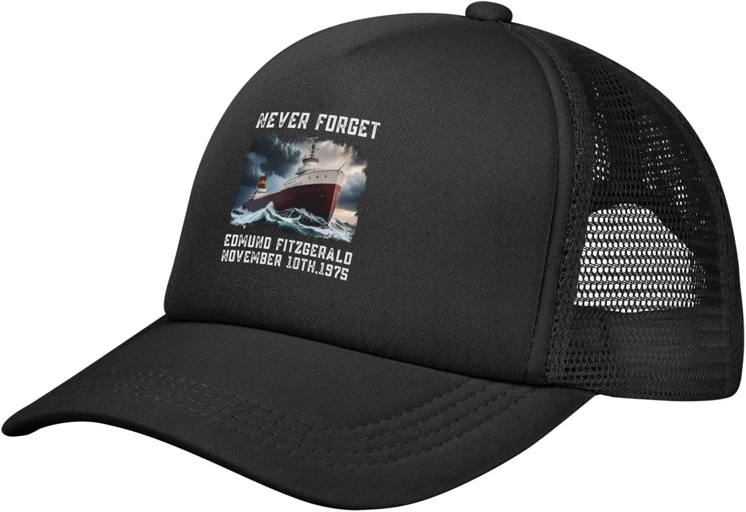 Never Forget Edmund Fitzgerald Hat Fashion Mesh Hat Adjustables