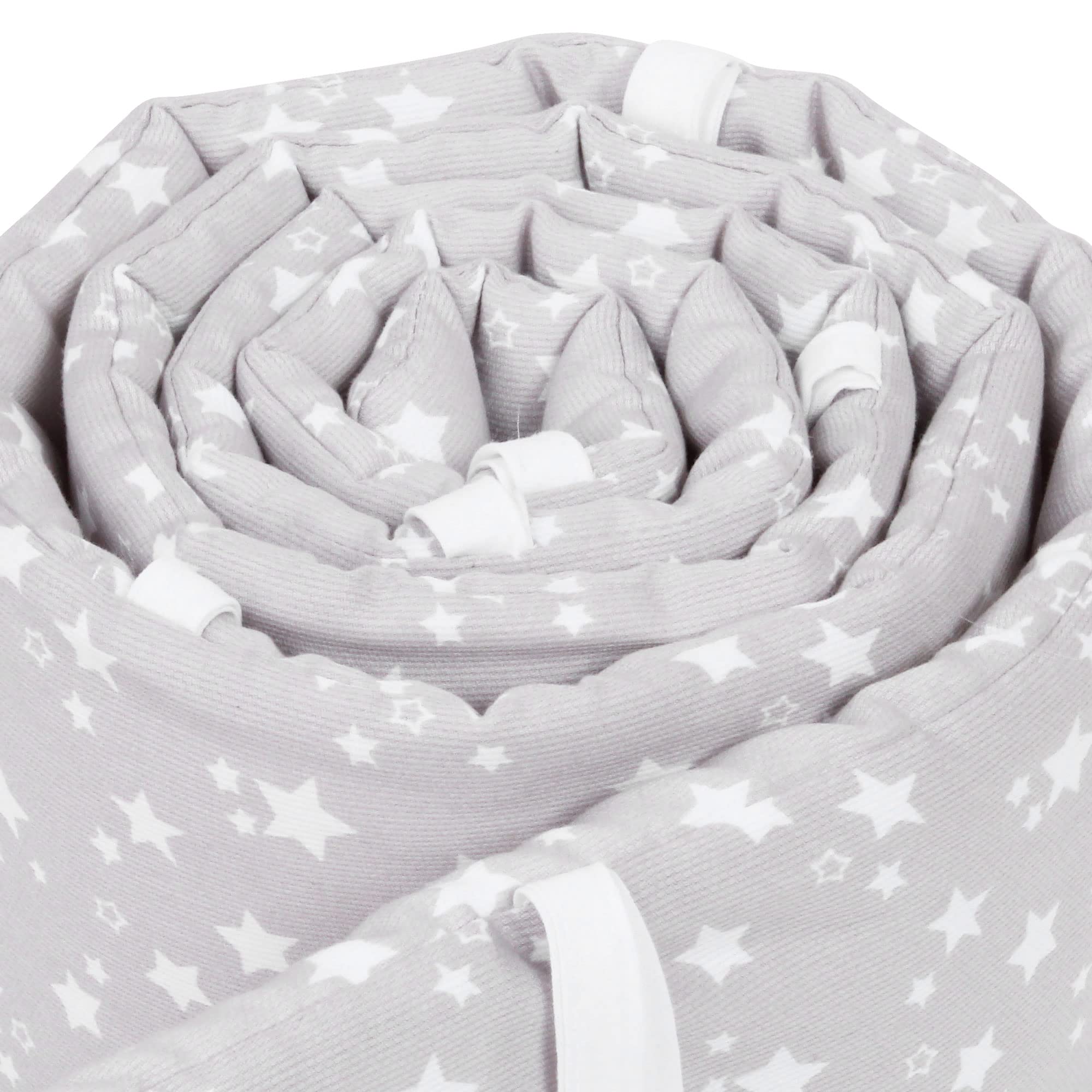 Babybay Babynest Mesh-Piqué Suitable For Model Maxi, Boxspring, Comfort And Comfort Plus, Pearl Grey Stars White - 200 g
