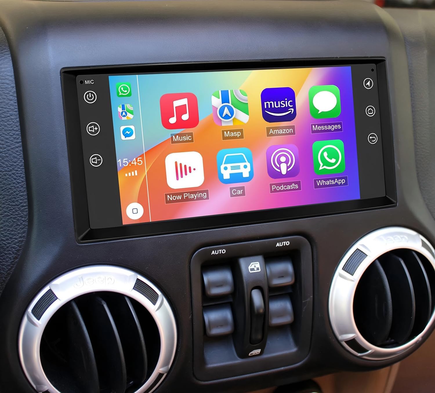 【4+64G】 Car Radio for Jeep Wrangler JK 2007 2008 2009 2010 2011 2012 2013 2014 2015 2016 2017 2018 with Wireless Carplay & Android Auto Bluetooth Touchscreen Stereo GPS/SWC/FM/Backup Camera