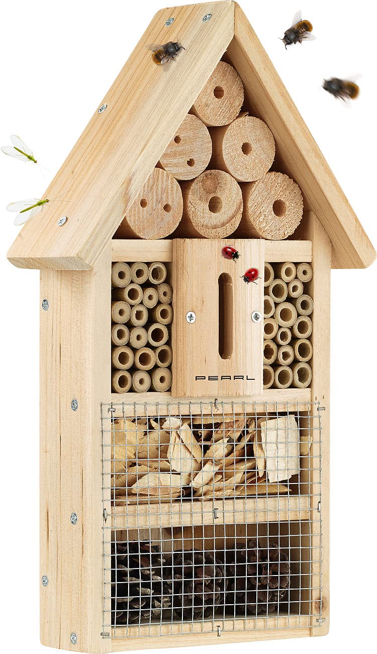 PEARL Bienenhotel: 4er-Set Insektenhotel-Bausätze, Nisthilfe und Schutz für Nützlinge (Wildbienenhotel, Bastelset Insektenhotel, Holz)