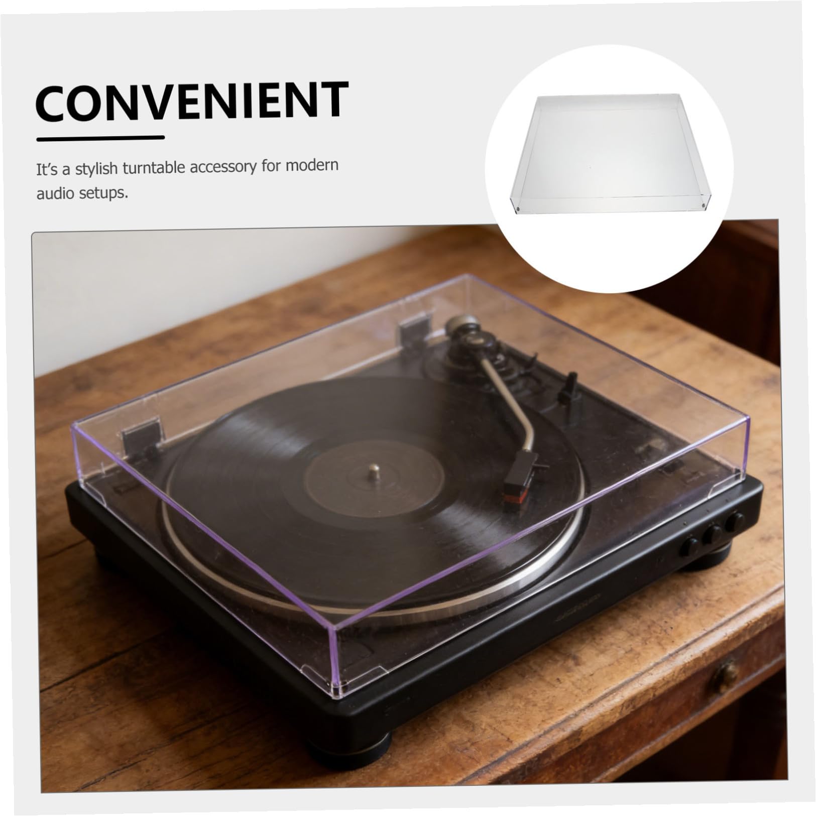 SHINEOFI Couvercle de Protection Transparent en Acrylique pour Platine Vinyle, Design Ajusté Précis et Léger, pour Installations Audio à Domicile