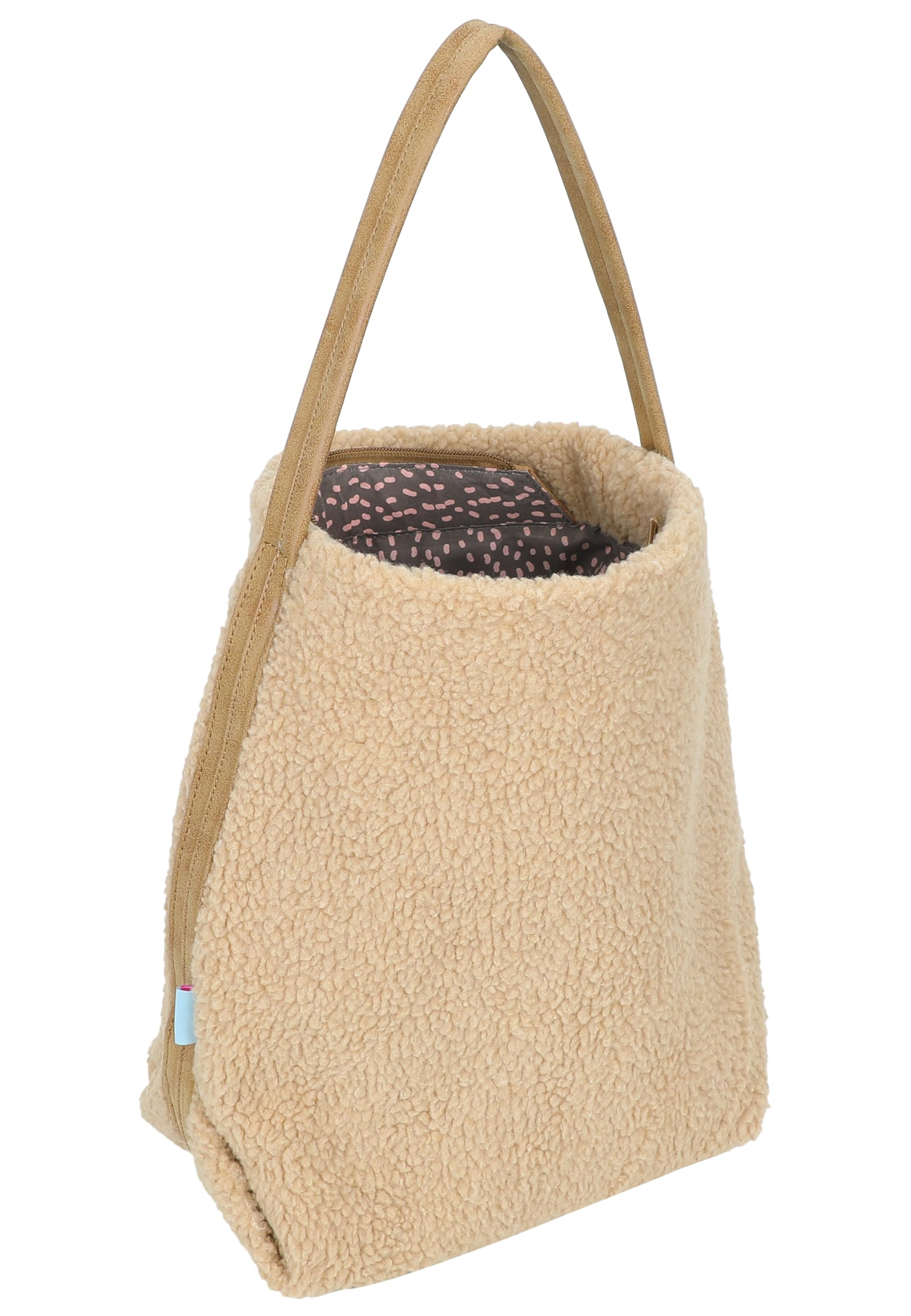 Fritzi Easy Hobo Limited Teddy Damen Schultertasche Hobo Freizeit Alltag Reißverschluss Polyester 30 x 14 x 37 cm, Beige