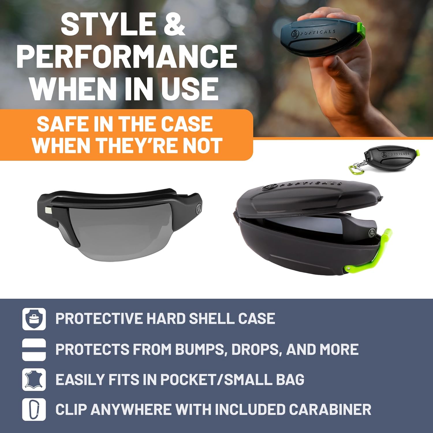 POPTICALS Polarized Foldable Sunglasses – Designed & Handcrafted in Italy – Anti-Scratch, Durable, Premium Protection