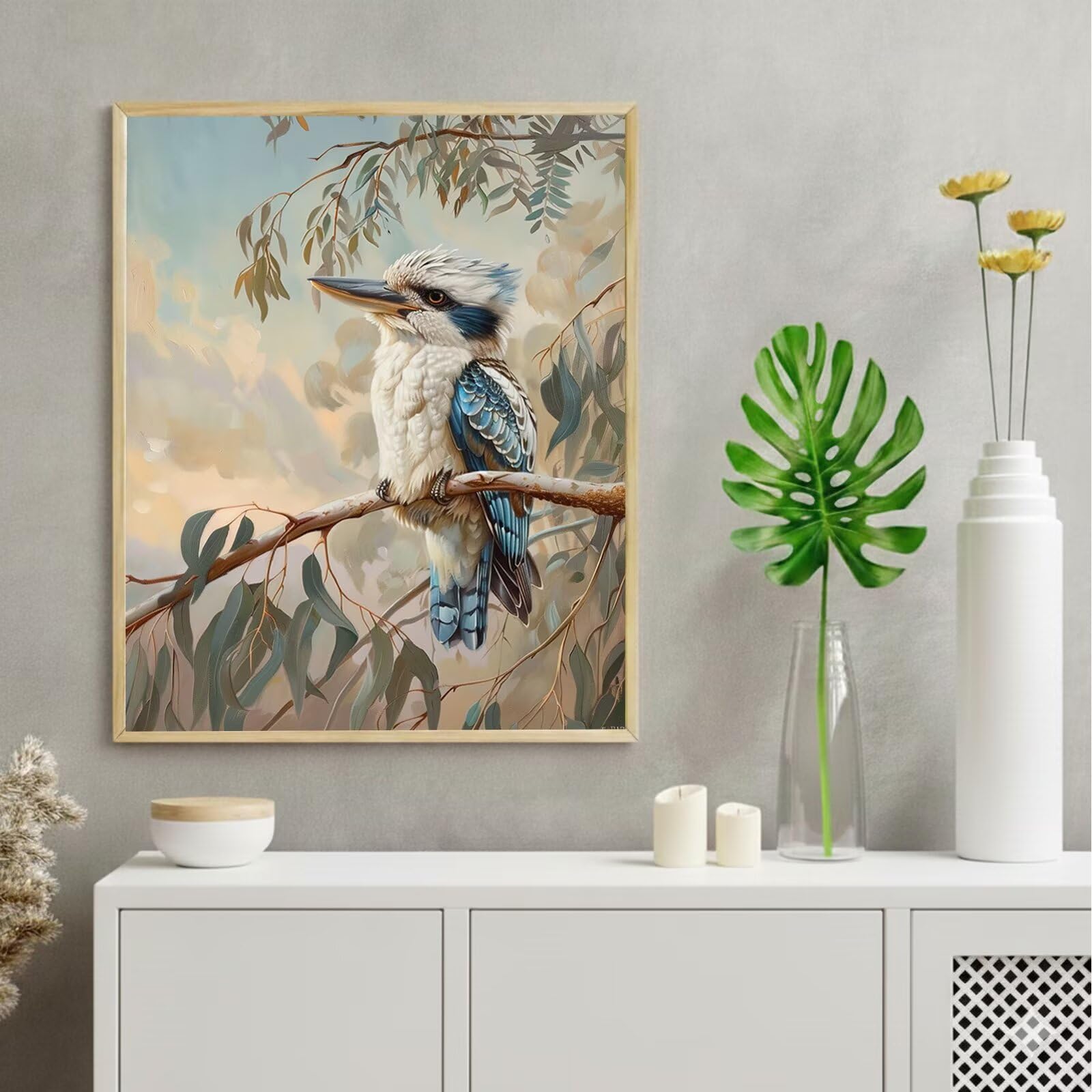 Dipingere con i Numeri Adulti Animale, Kit di Pittura a Olio su Tela DIY con Pennelli Pittura a Pigmento Acrilico, Paint by Numbers Bird Disegno, Decora la Casa Regalo 70x100 cm (Senza Cornice)-#807k