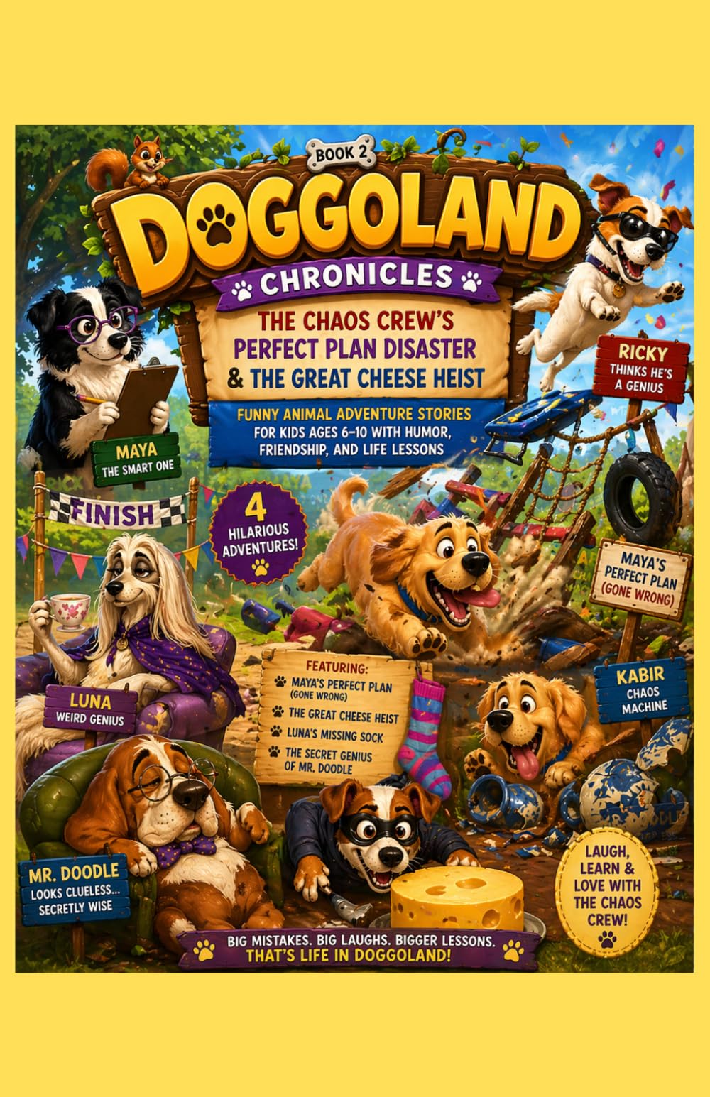 Doggoland Chronicles: The Chaos Crew’s Perfect Plan Disaster & The Great Cheese Heist: Funny Animal Adventure Stories for Kids Ages 6–10 with Humor, Friendship, and Life Lessons