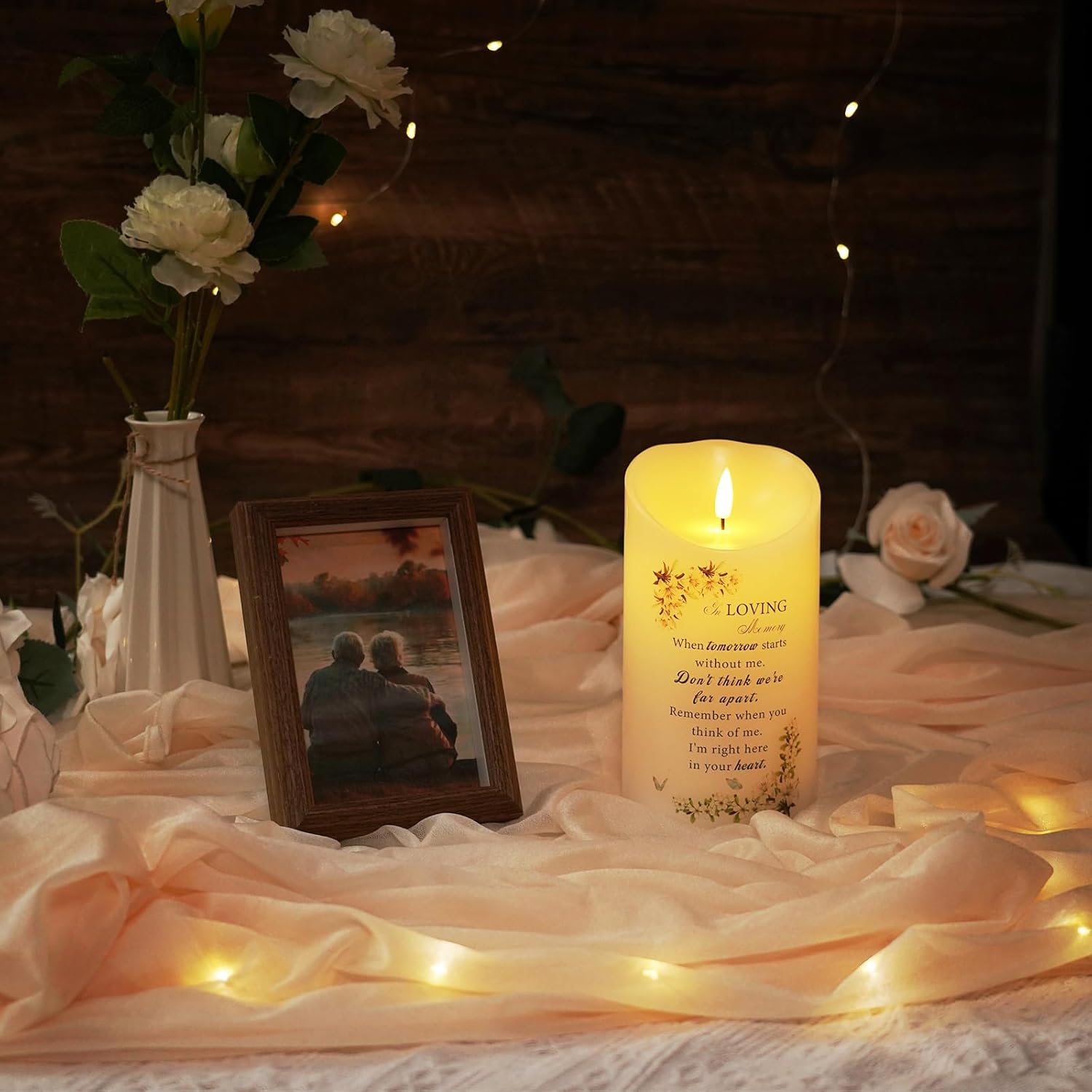Homemory Memorial Candle Bereavement Sympathy Gifts for Loss of Loved One, Real Wax LED Candle with Remote Memorial Gifts for Loss of Mother Loss of Father in Memory of Loved One Remembrance Gift - Image 2