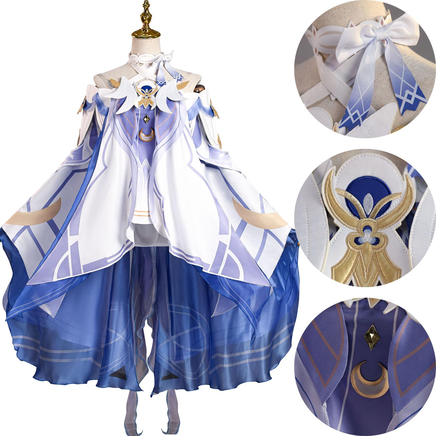 Personaggio del Gioco Columbina Cosplay Costume Vestito Gioco di Ruolo Uniforme Set Completo Halloween Carnevale Festa Dress Up Suit con Parrucca Copricapo per Donne