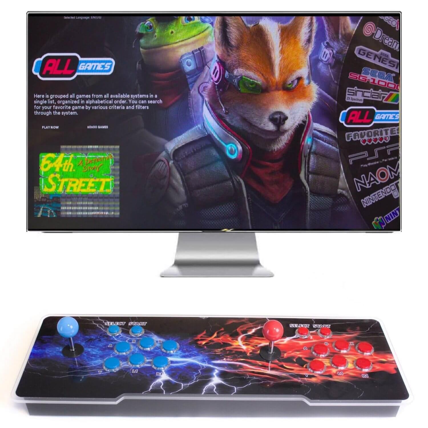 ONFIRE GAMES | PandoraBox X2 PRO | Console Arcade Standalone Con Più di 50000 Titoli Installabili Made in Italy | Tasti Personalizzabili e Controlli Arcade Classici (X2 Pro)