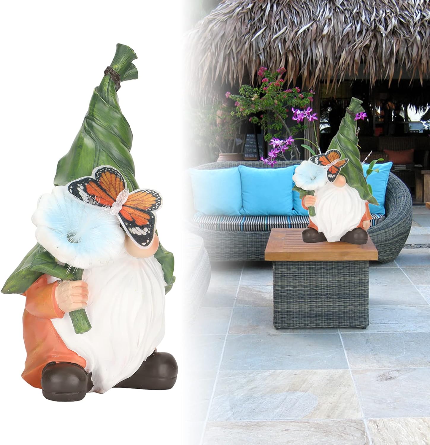 MINGZHE Garden Gnomes Cute Dwarf Elves Light,Texture Resin Gnomes Cute Dwarf Elves Sculpture Decoration,Vivid Garden Decoration Light,Outdoor Garden Decoration Housewarming Gifts