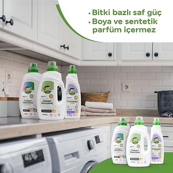 Just Green Organic Renkli Çamaşırlar İçin Doğal Sıvı Deterjan, Hassas Ciltlere Özel Hipoalerjenik & Vegan Çamaşır Deterjanı, 1500 ml