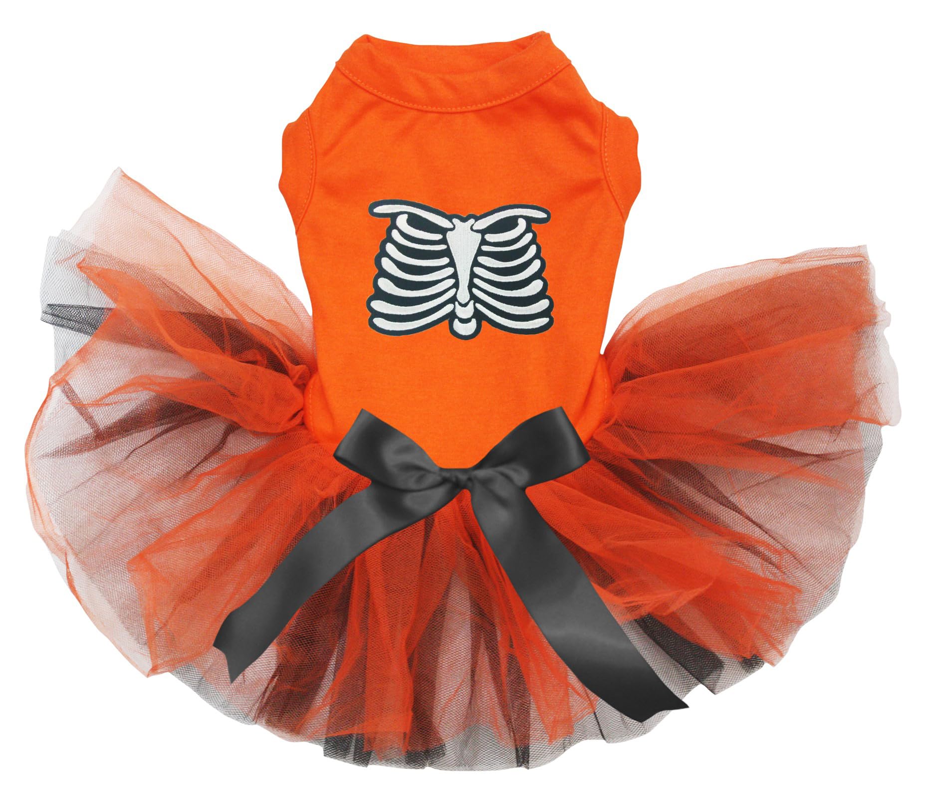 Robe squelette pour chien taille L habit orange contre le stress