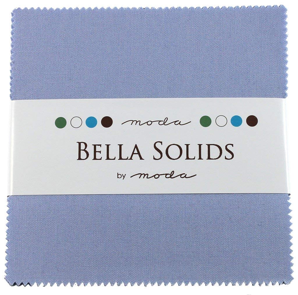 Bella Solids Baby Blue Moda Charm Pack by Moda Fabrics; 42-5" Quilt Squares