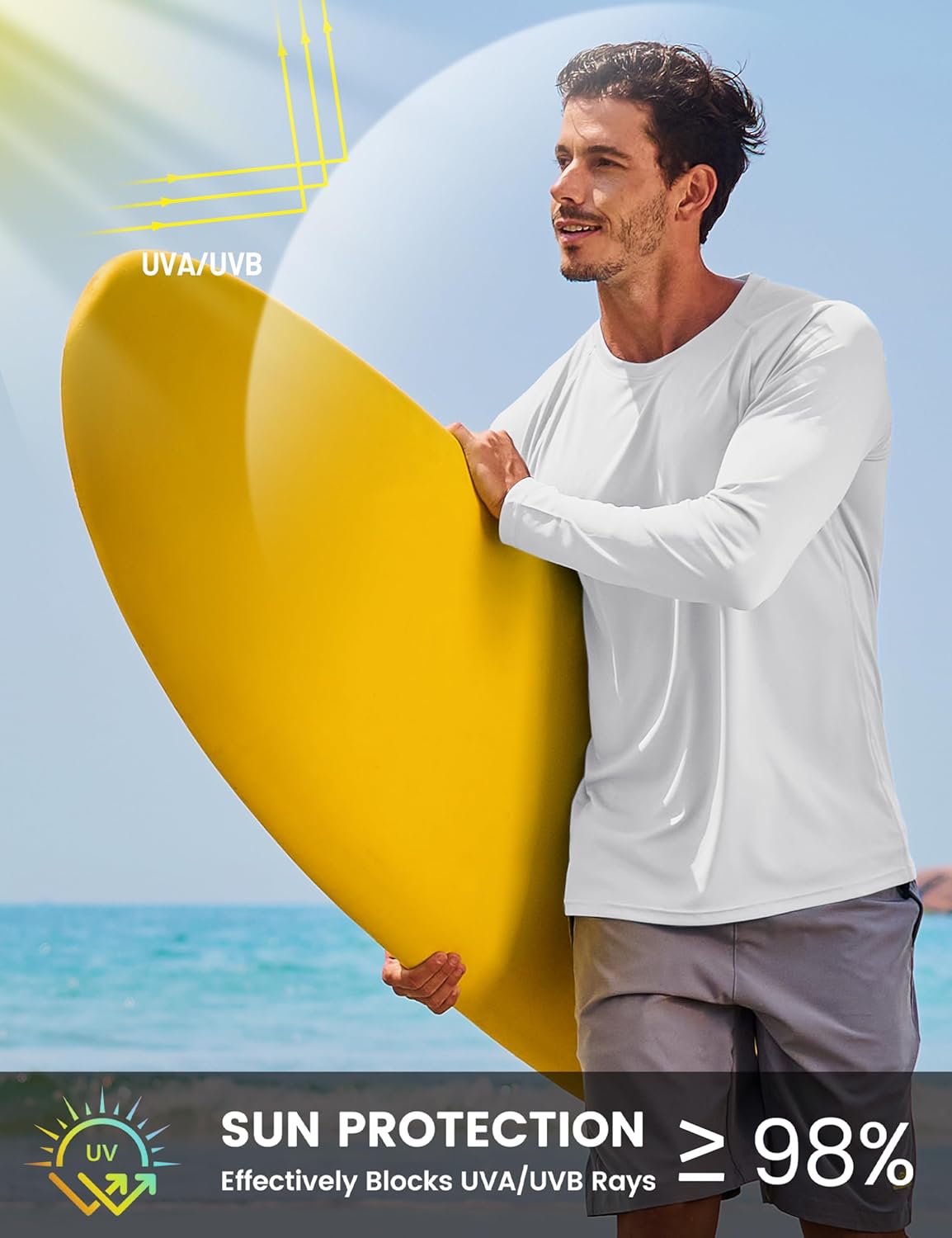 TACVASEN Men's Long Sleeve Shirts UPF 50+ Sun Protection Dry Fit Shirt Lightweight Workout Athletic T-Shirt Rash Guard - Image 3