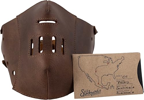Miniatura 6 de Hide & Play, Máscara de bozal hecha a mano de cuero de grano completo, ideal para cosplay, Halloween, actuaciones, películas, espectáculos y