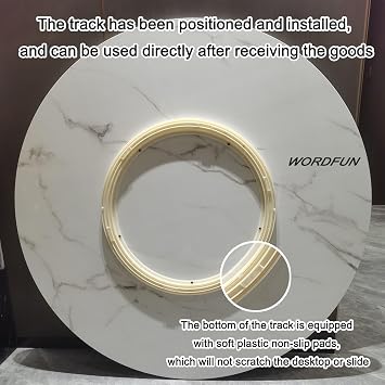 Lazy Susan Wood Dining Table Turntable, Marbling, Round Table Service Tray, Round Rotating Serving Plate, Rotating Serving Board, Dining Table Centerpieces, Easy To Share Food(White,70cm/28in)