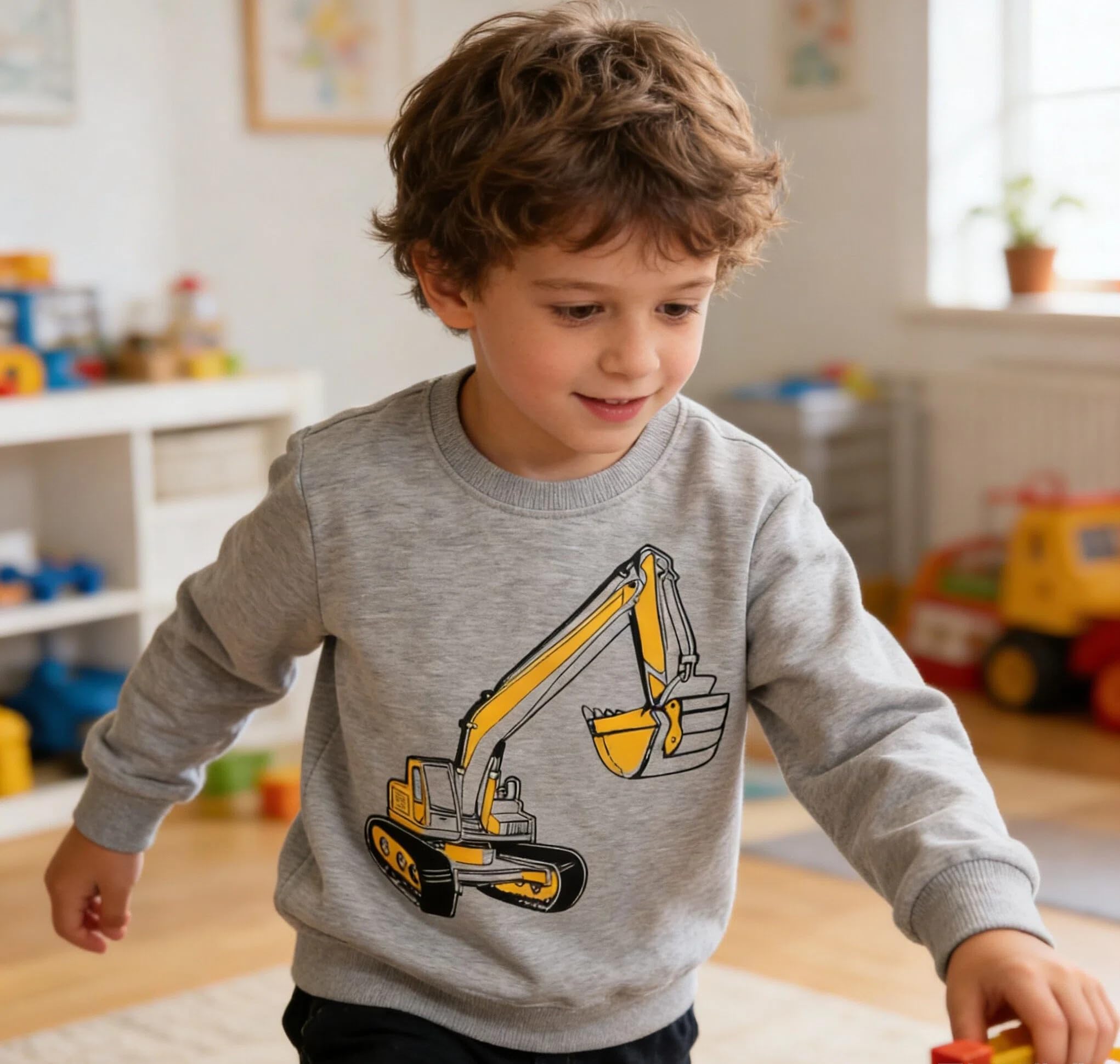 Sudaderas Niño Dinosaurio Algodón Pullover para Bebé Niño Cuello Redondo Sweatshirt Niño sin Capucha Otoño Invierno Ropa para Niños de 2-7 Años
