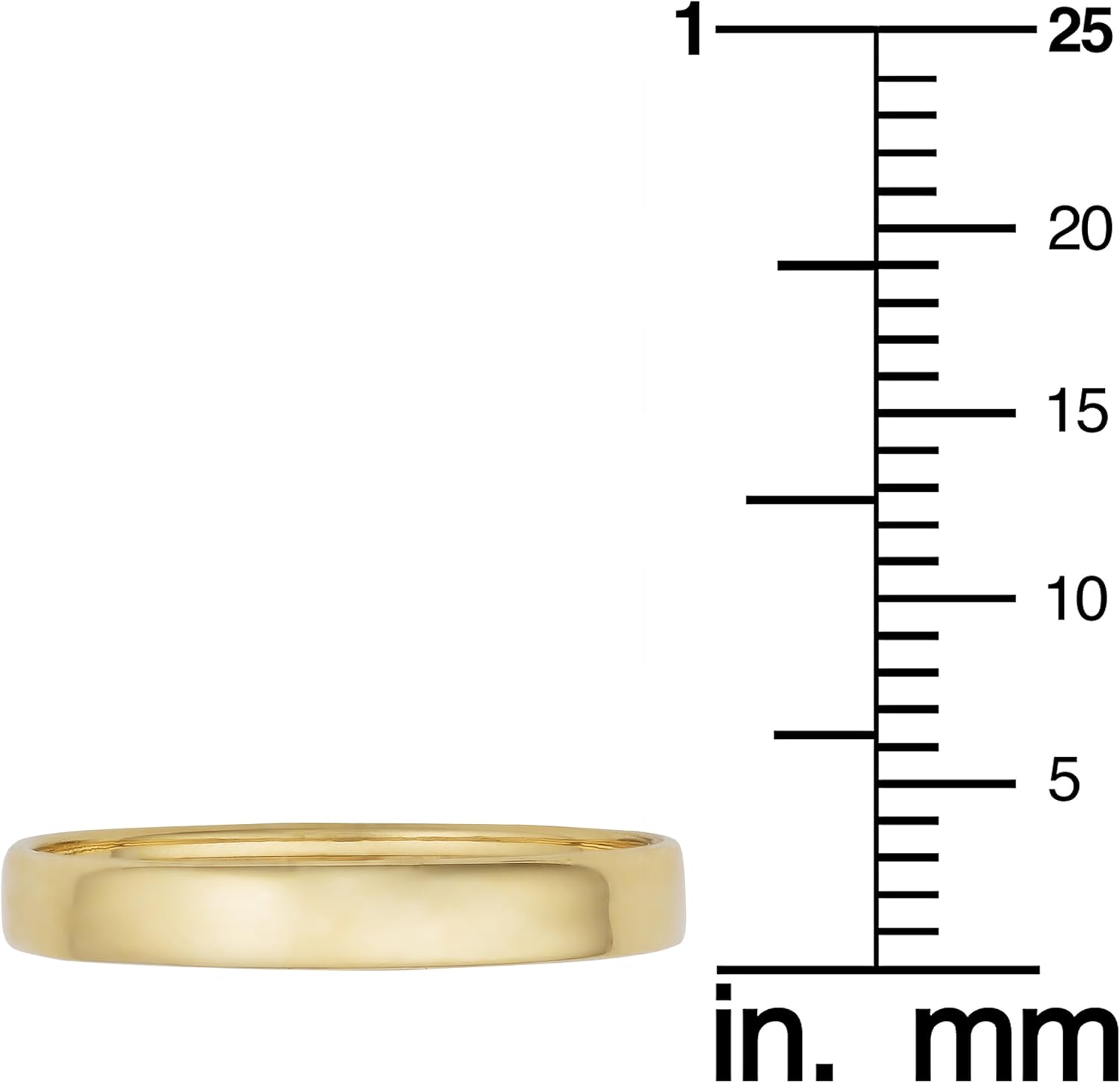 Kooljewelry 14k Gold 3 mm High Polish Wedding Band Ring (yellow or white) - Image 3