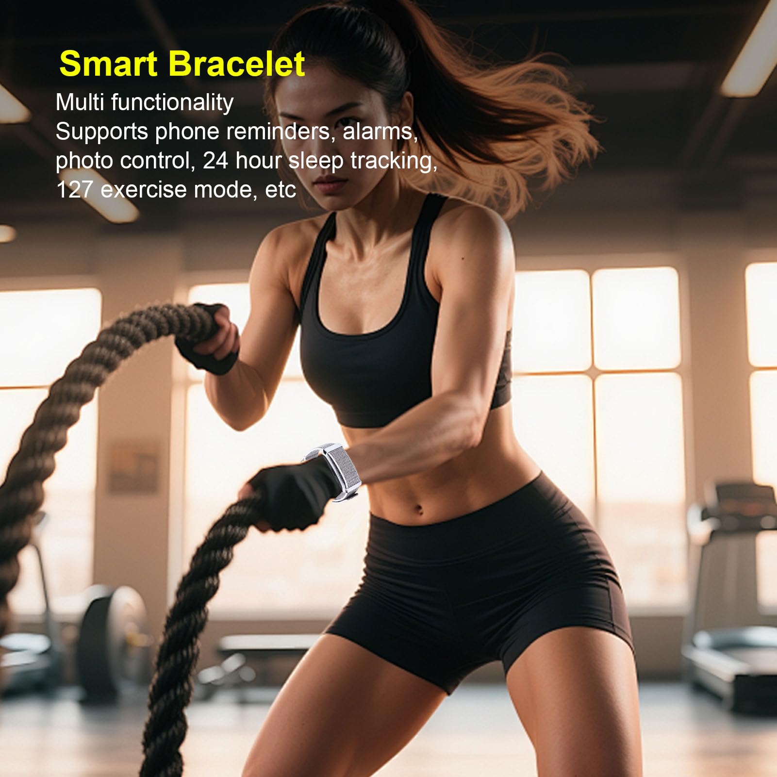 Cuifati Intelligentes Armband, Fitness-Tracker, Aktivitäts-Tracker, Tragbares Band, 24-Stunden-Schlaf-Tracking, 127 Sportmodi, 60 Tage Standby, 10 M Wasserdicht, Zum Schwimmen, Tauchen, (Silver)