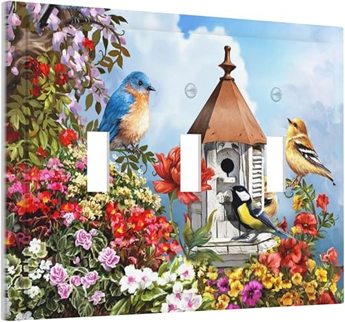 Miniatura 30 de Farmhouse Coffee Primitive Coffee Bean Kitchen 3 Gang Triple Interruptor de Luz de Palanca Cubierta de Placa de Pared Placa Frontal Eléctrica