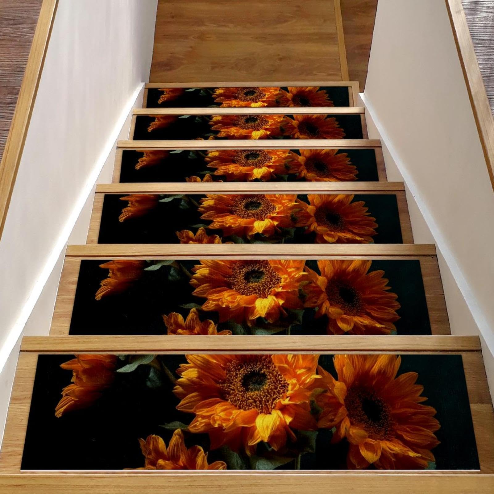 Evite caídas en escaleras con las alfombras antideslizantes de girasoles CHENZZZZ