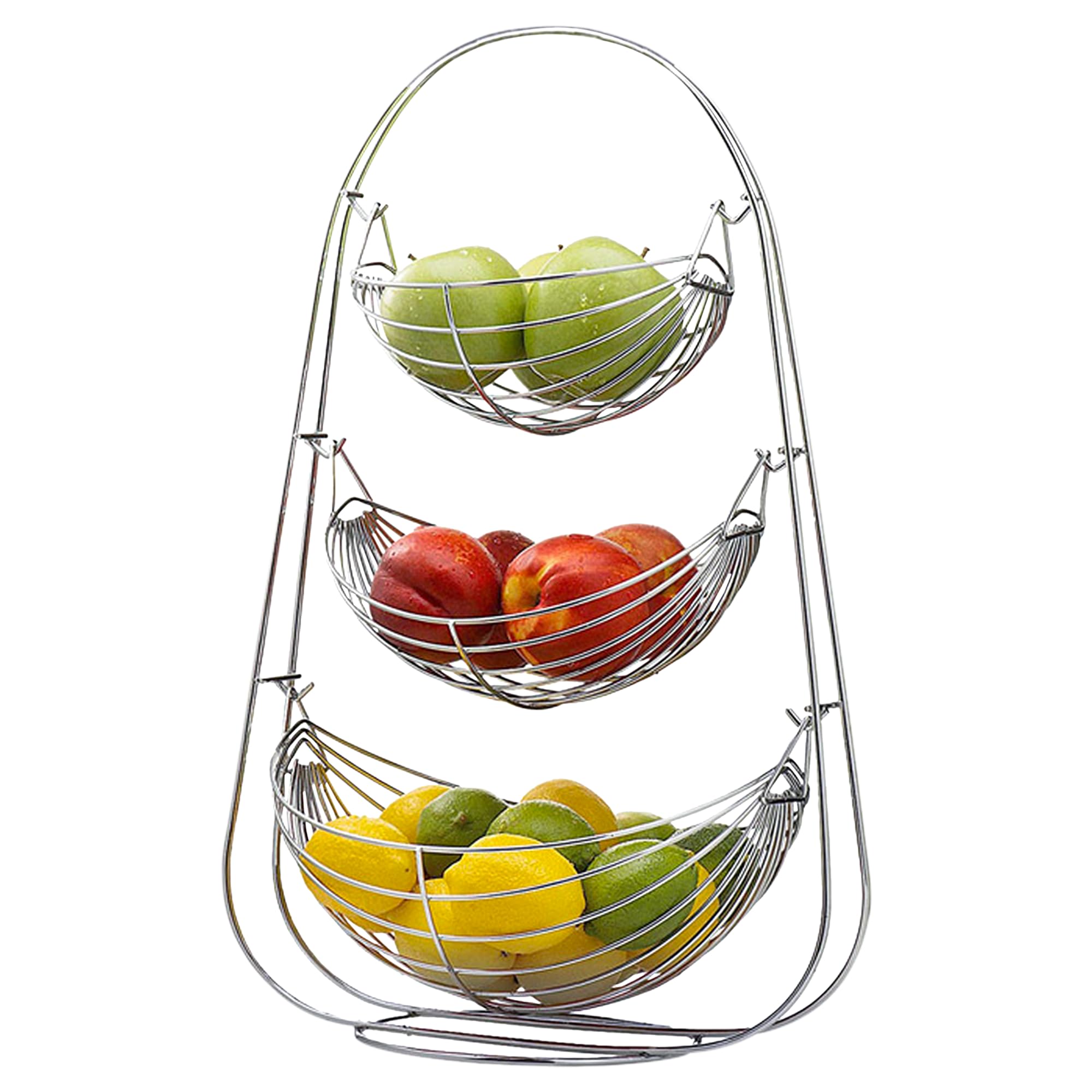 Planet Stainless Steel 3 Tier Swing Fruit and Vegetable Basket/Fruit Basket/Vegetable Basket for Kitchen and Dining Table (Pack of 1, Silver) (B0CQTBQDJQ) Amazon Price History, Amazon Price Tracker