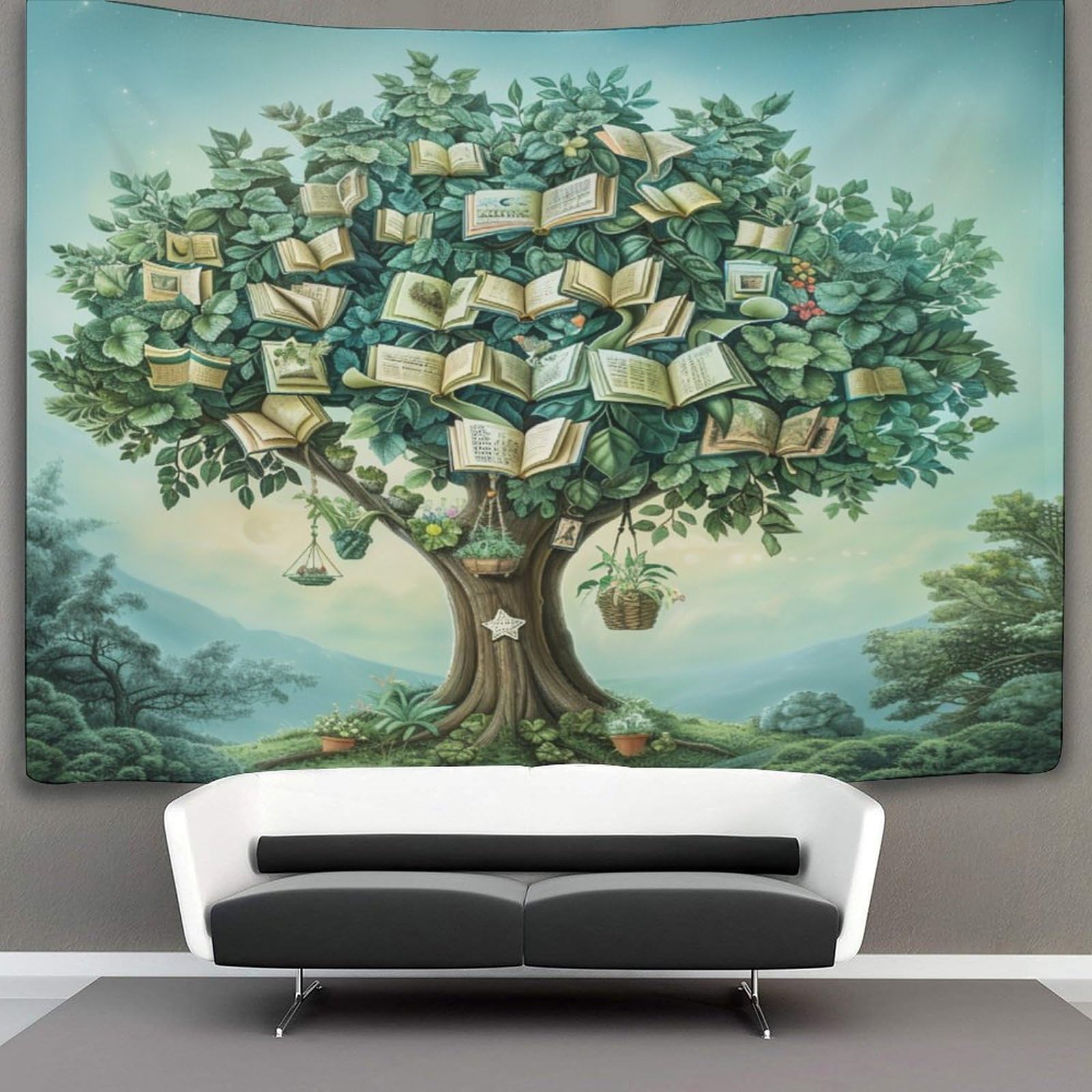 kaiyun Plant Tapestry Knowledge Tree Wall Hanging Tapestries for Bedroom Living Room Apartment Dorm Decorations Wall Art Decor 130cmx150cm