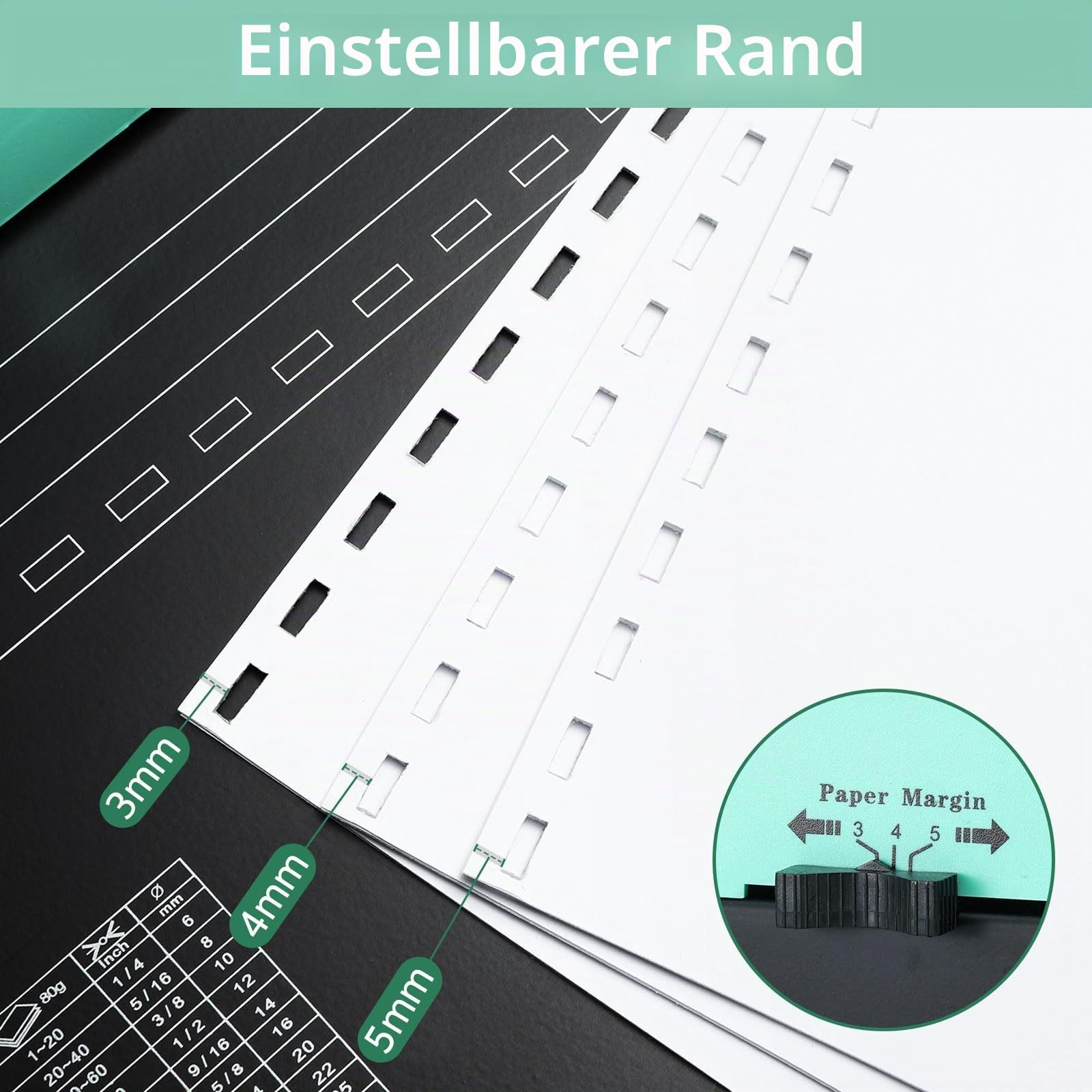 OFFNOVA Bindemaschine 21-Loch 450 Blatt Bindegerät, Spiralbindung Buchbinder Maschine mit Starter Kit Kamm Bindung Stacheln, für tägliche Office-Dokumente